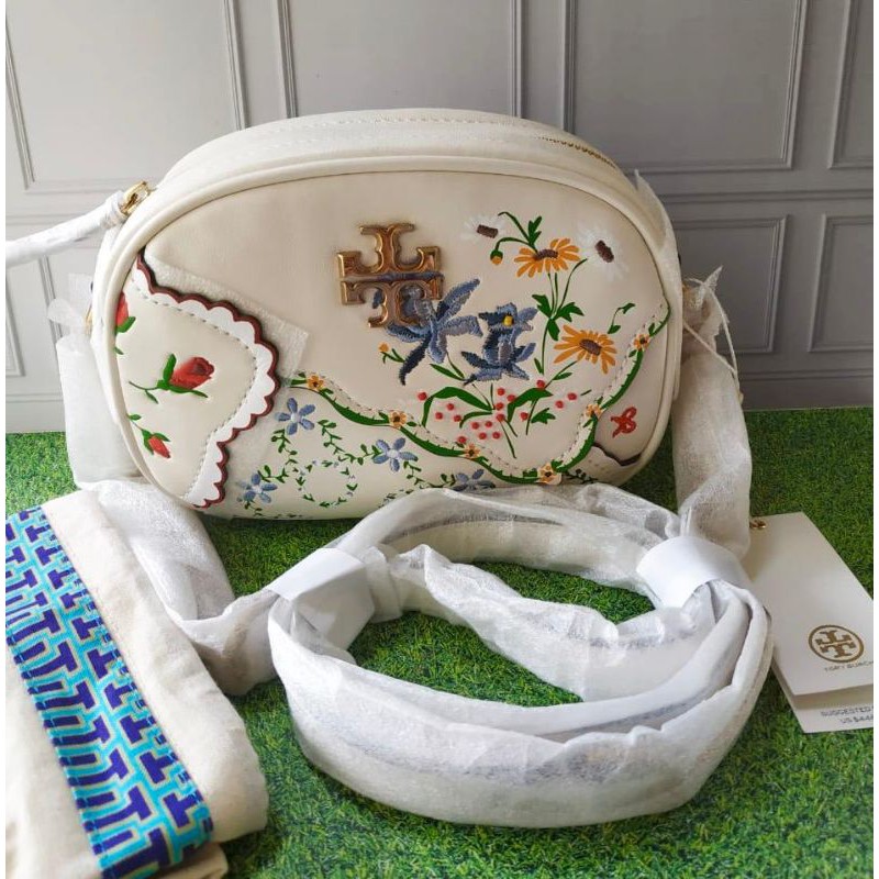 tas selempang Tory Burch mixed floral camera bag afternoon tea original