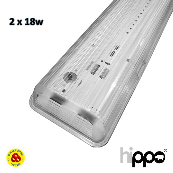 Kap TL Waterproof 2X18W IP65 Rumah Lampu Outdoor T8 2 X 18 Watt 60cm