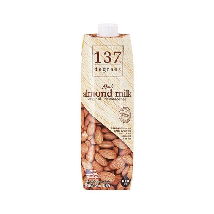 137 Degrees Real Almond Milk Original Unsweetened 1L