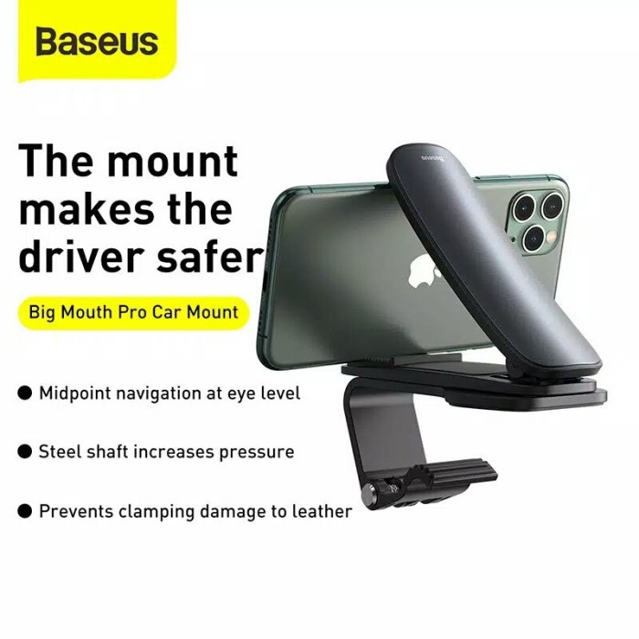 Baseus Big Mouth Pro Car Mount - Silver - Sudz-A0S