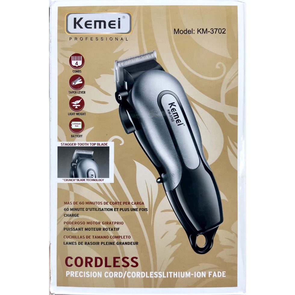 original kemei km-3702 new professional hair clipper rechergeable