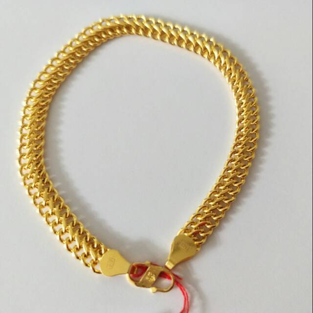 gelang emas asli kadar 875 model holo super