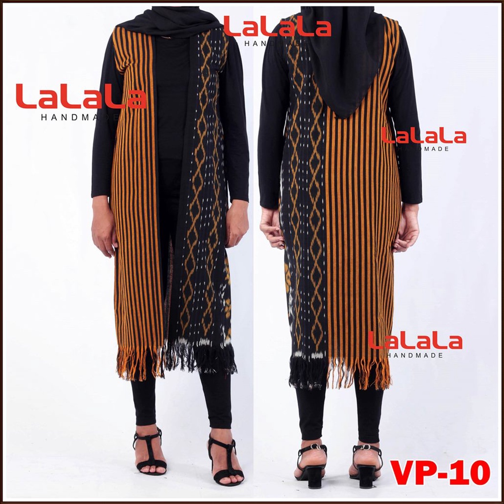 Outfit Long Outer Cardigan Tenun Etnik Baju Kerja Wanita Kantor Kekinian