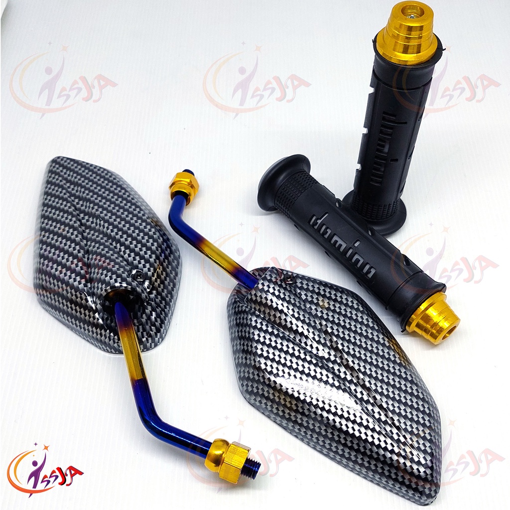 1 PAKET SPION CARBON MOTOR YAMAHA MODEL JUPITER Z CARBON TWOTONE PAKET GRIP JALU