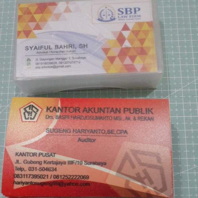 

Cetak kartu nama laminasi 1 sisi