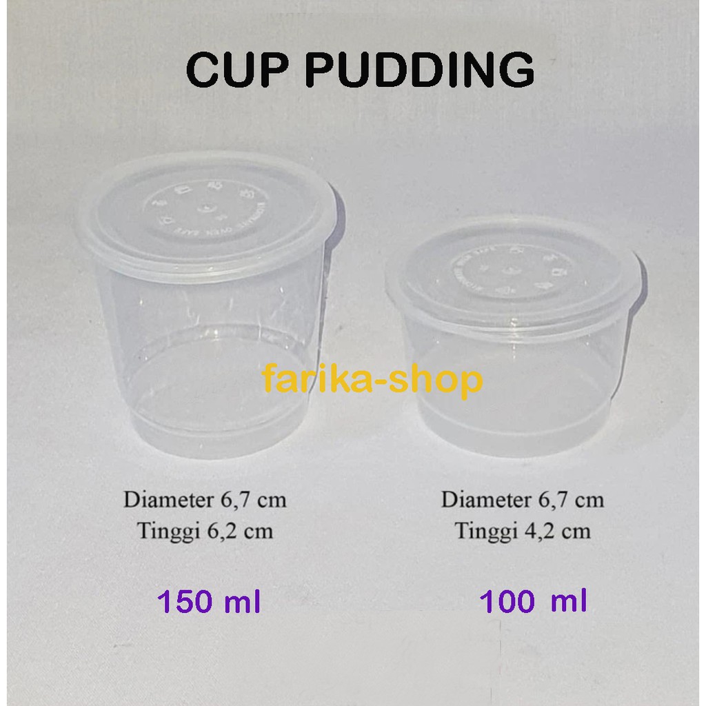 Jual Cup Puding 100 ml dan 150 ml / Thinwall Cup Pudding / Tempat Slime