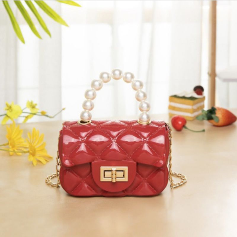 Tas Selempang Mini / Tas Jelly Anak / Tas Jelly Mini / Jelly Bag Mutiara Gaya Korea