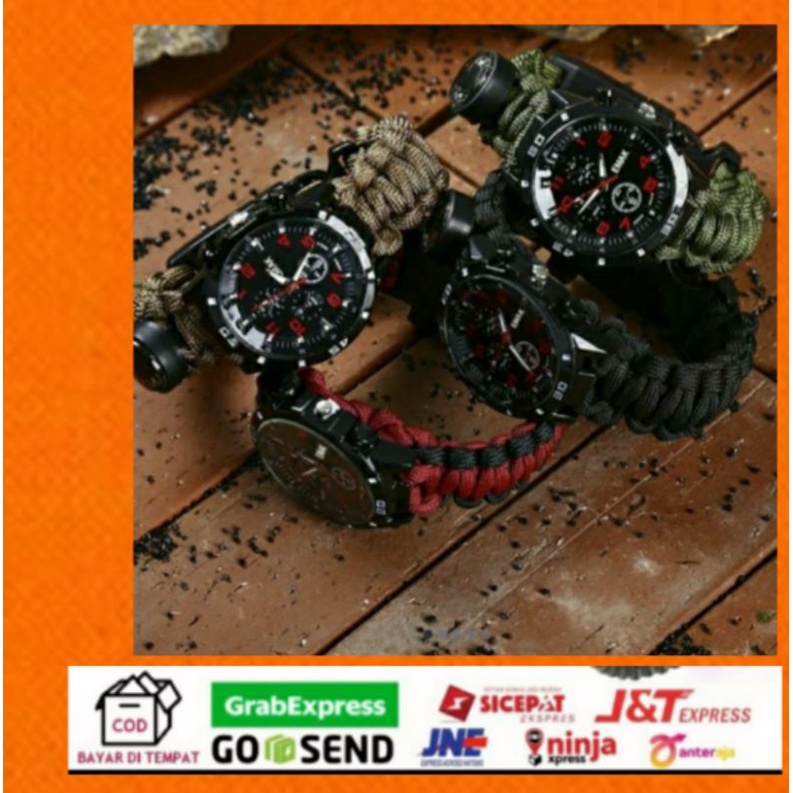 JAM TANGAN PARACORD/Survival watch kompas 7in1