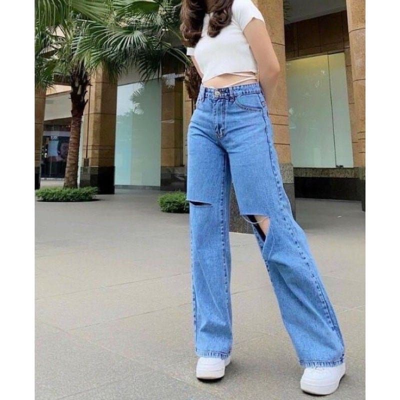 MAGCUN STORE - Highwaist Kulot Jeans Wanita- BF Jeans Kulot Jeans Shana