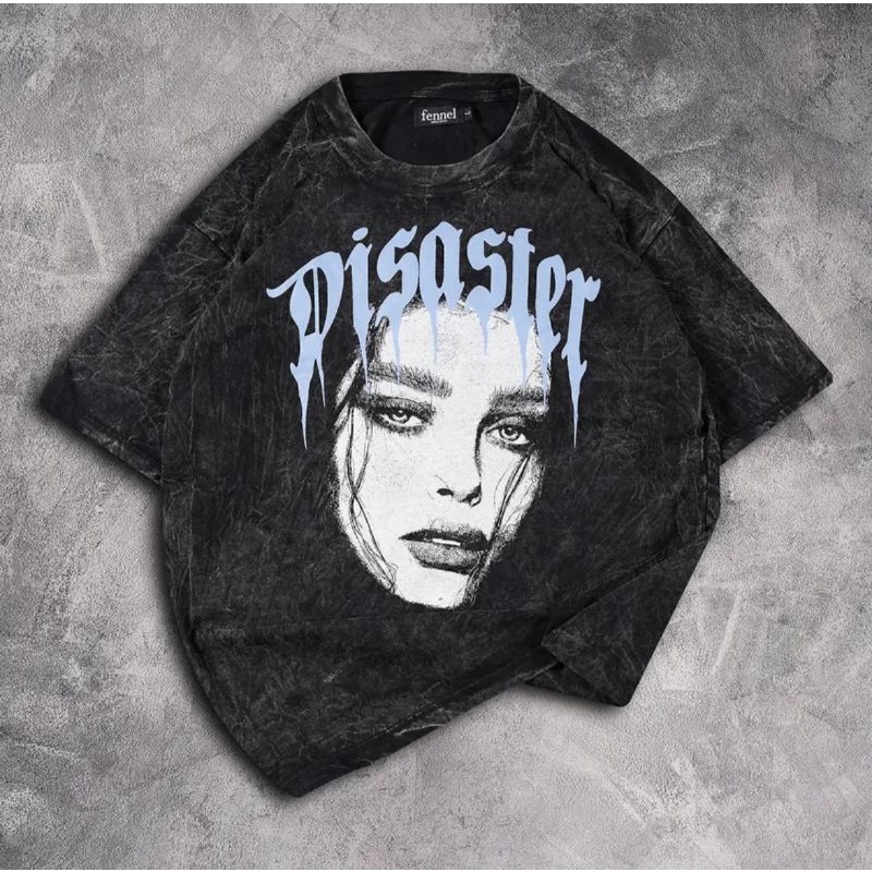 OVERSIZE WASHED TEE DISASTER GIRL | STREETWEAR FASHION | Kaos Oversize Wash Pria Wanita