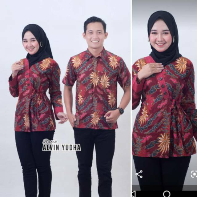 Baju batik couple-model sarimbit salsa-kain katun berkualitas-menerima reseller