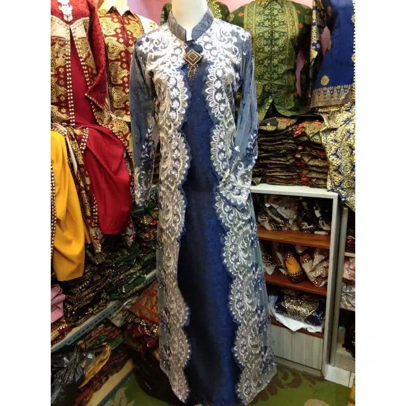 abaya brokat mewah/ gamis modern terbaru
