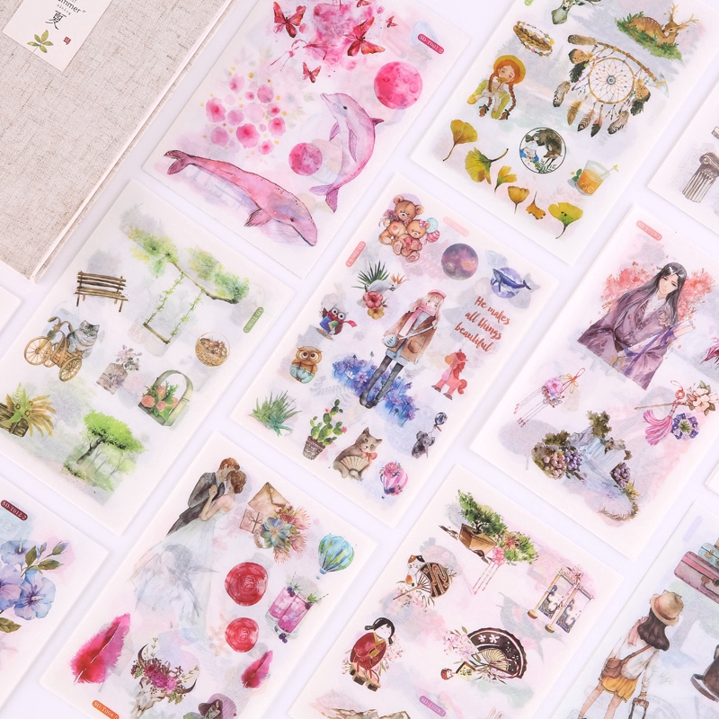 [New Arrival] Cute Girly Stickers ins Diary Book Album Decoration Diy Japanese Paper Stickers