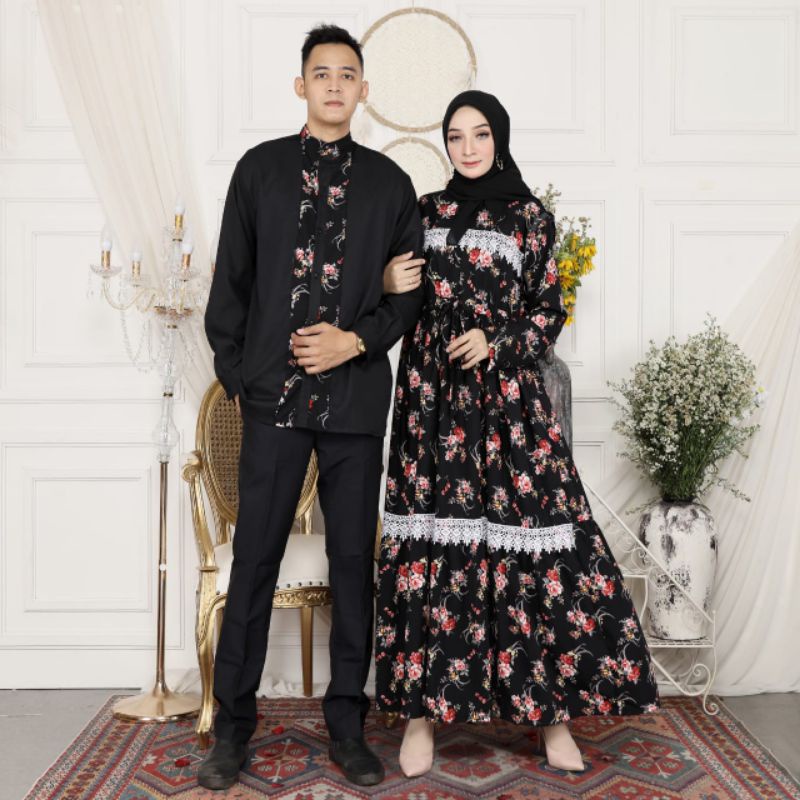 COUPLE SRIKANDI BAJU MUSLIM SEPASANG COUPLE BAJU PASANGAN KEMEJA GAMIS OUTFIT MUSLIM TERBARU GAMIS LEBARAN COUPLE RAMADHAN KR