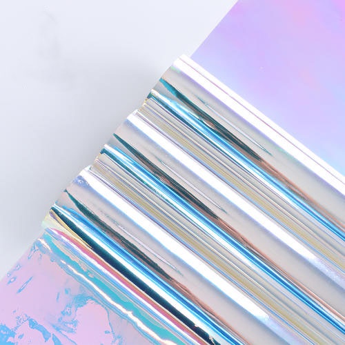 

HOLOGRAM LEMBARAN (50 x 50 cm) Plastik OPP holographic rainbow transparent pelangi kertas bunga wrapping paper