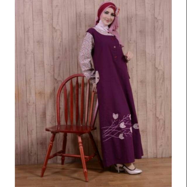 Gamis nibras NB 120 ungu tua diskon 10%