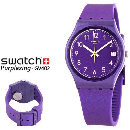 SWATCH GV402-Jam Tangan Wanita Analog-Purplazing-Original Garansi Resmi-Ungu