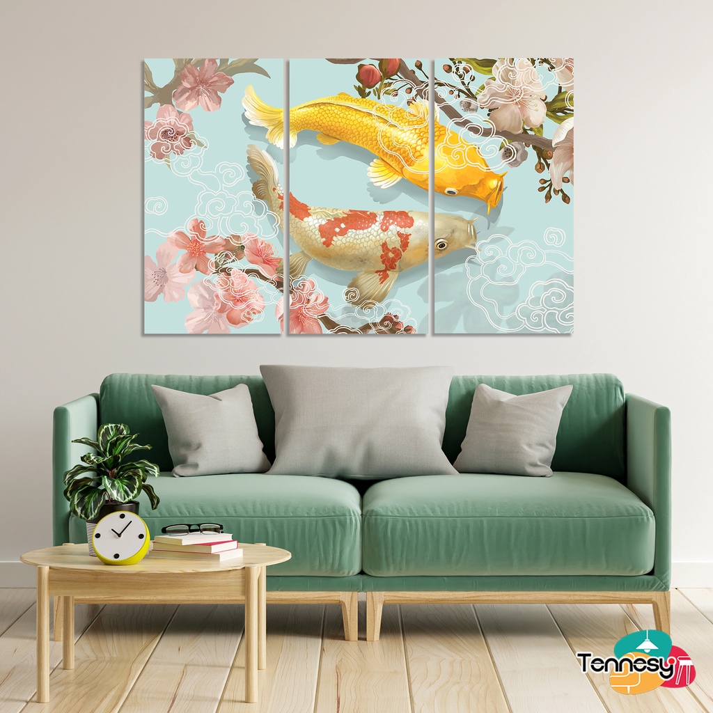 TENNESY SET HIASAN DINDING IKAN KOI 15x30CM WALL DECOR PAJANGAN POSTER DEKORASI DINDING KAMAR RUMAH