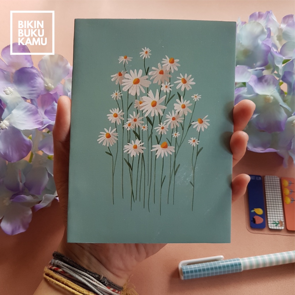 

[57gsm] A6 Notes Notebook Mini Saku Pocket Book Bookpaper Softcover Polos - Daisy Bouquet