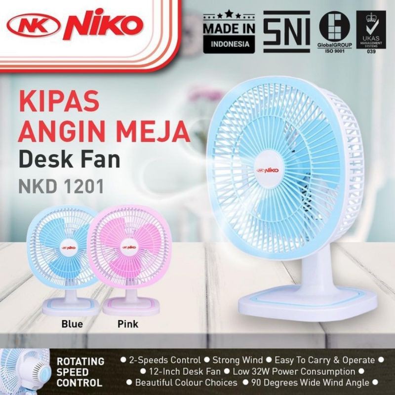 Kipas angin Niko 12 inch - NKD-1201 kipas angin meja Desk fan