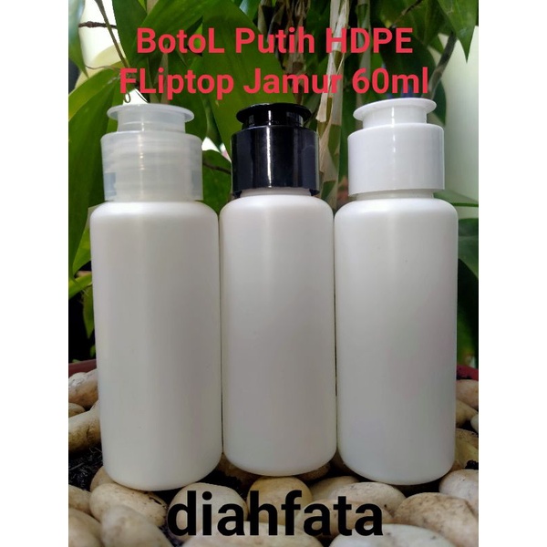 10 Pcs BotoL Putih HDPE Tutup FLiptop Jamur 60ml Neck 24