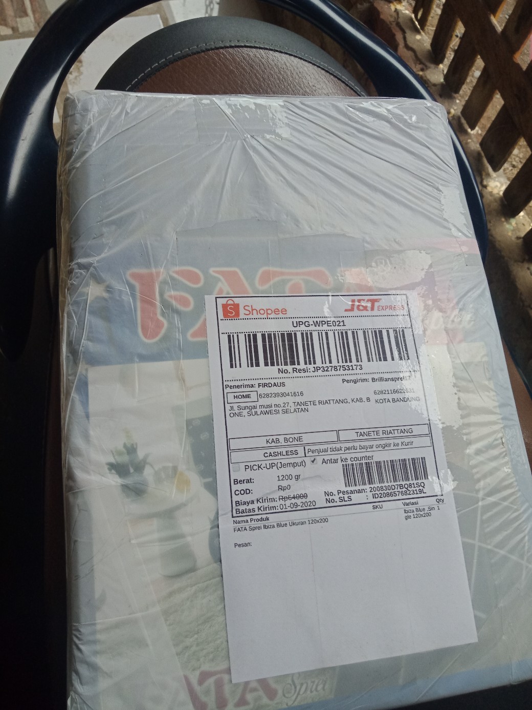 Fata - Sprei Motif Ibiza Blue Ukuran 120x200