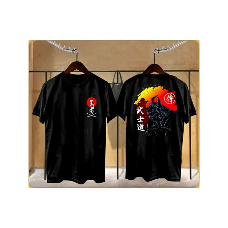 Fourfashion Kaos Pria Kaos Distro SAMURAI SHOGUN Black FN223