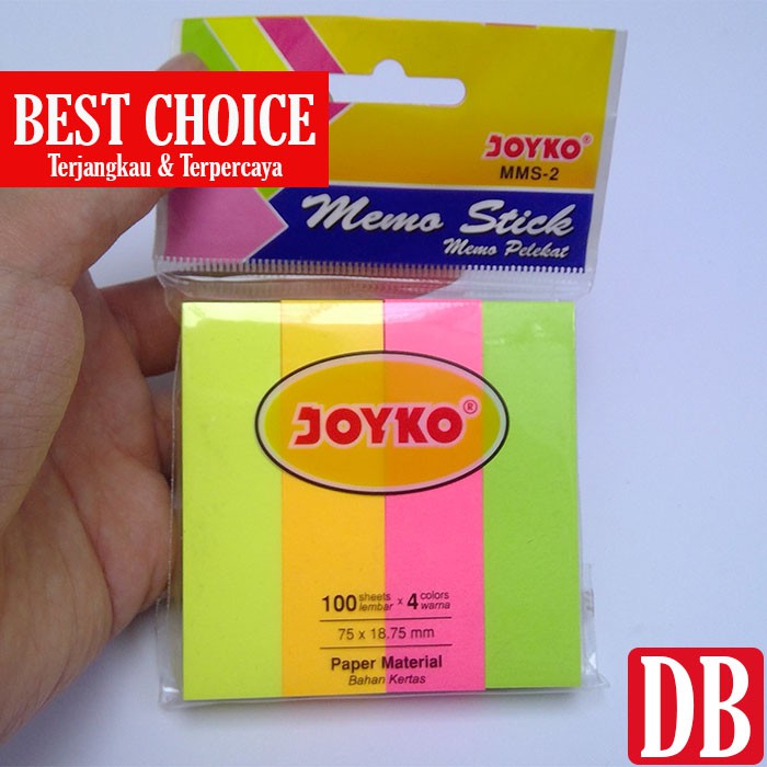 

Sticknote Joyko MMS-2 4 warna (4x100 sheets)