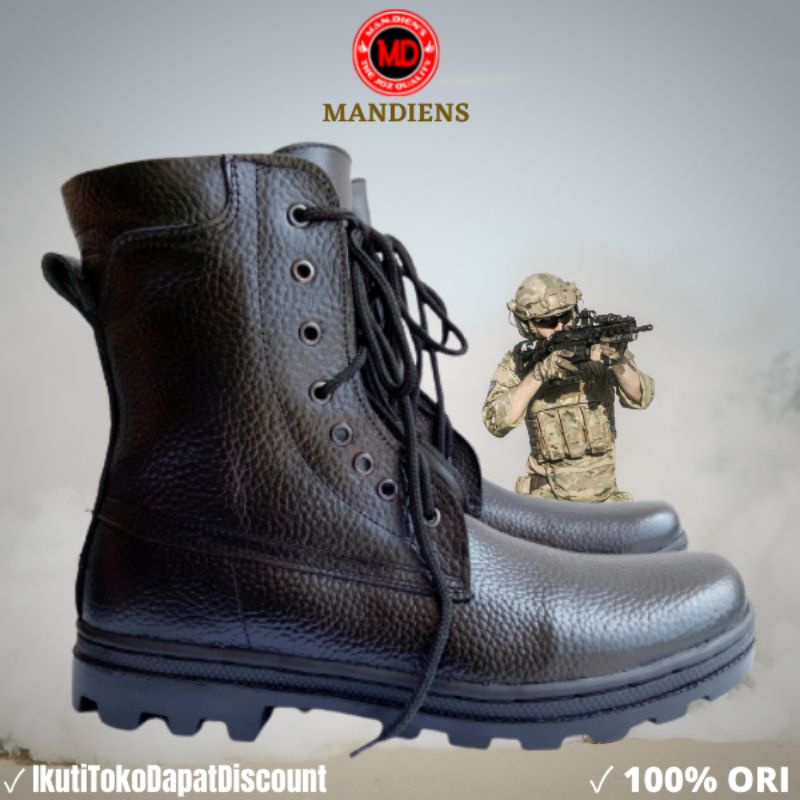 Mandiens  K.MIL Sepatu PDL Kulit Asli Motif Jeruk  PDL Tni Polri Linmas