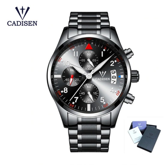 CADISEN Jam Tangan Pria New Men's Fashion Luxury Quartz Watch Waterproof Stainless Steel 2013G