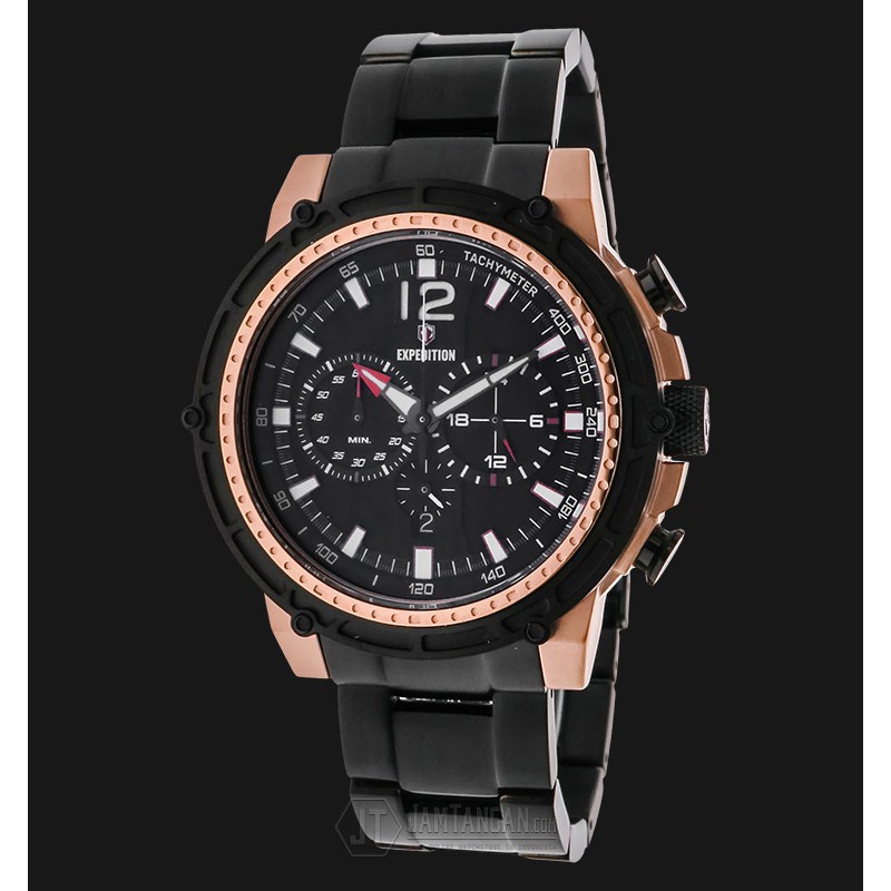 Expedition EXF-6716-MCBBRBA Man Chronograph Black Dial Stainless Steel