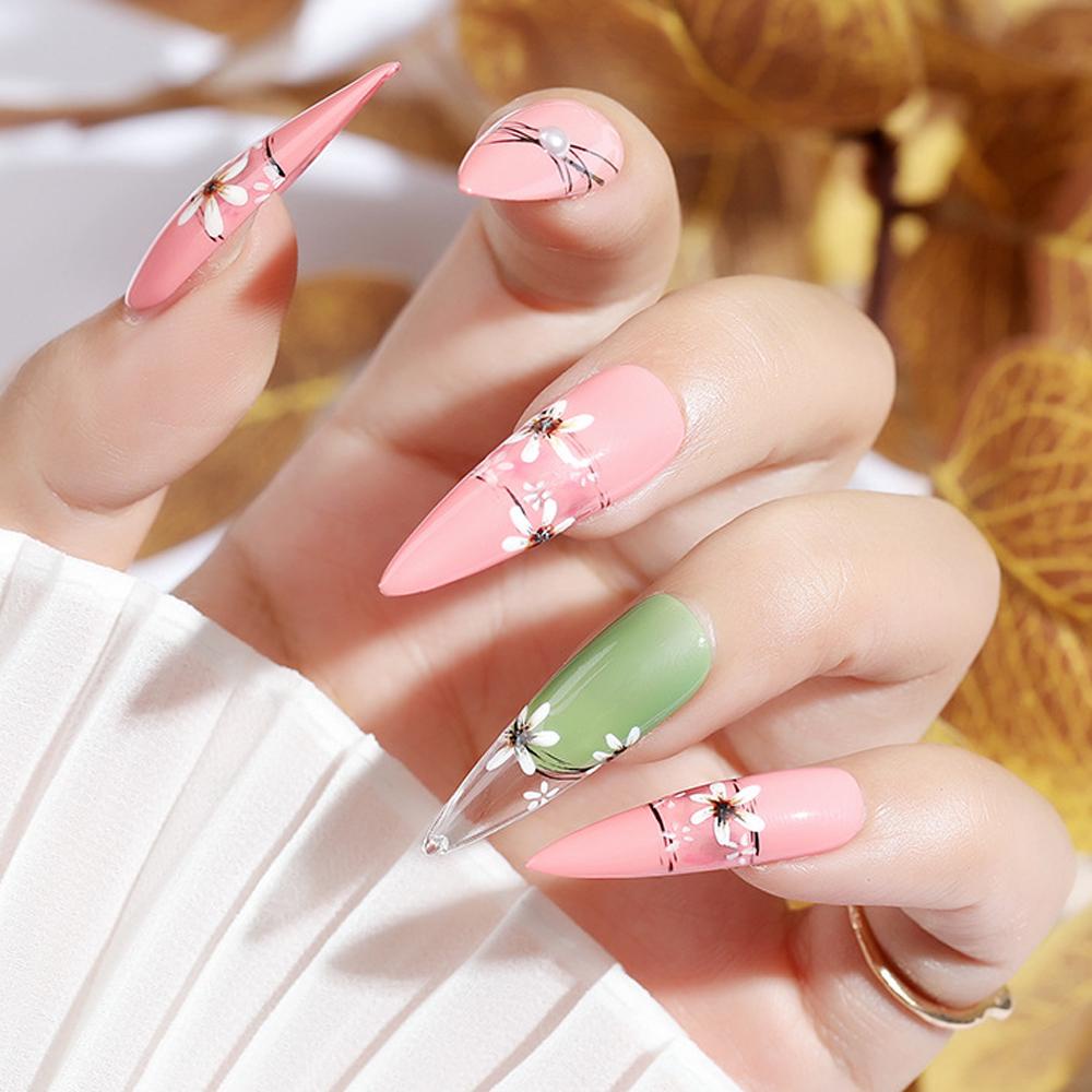 Agustina Alat Nail Art Wanita Perempuan Artificial French Seamless Full Cover Peti Mati Kuku Palsu