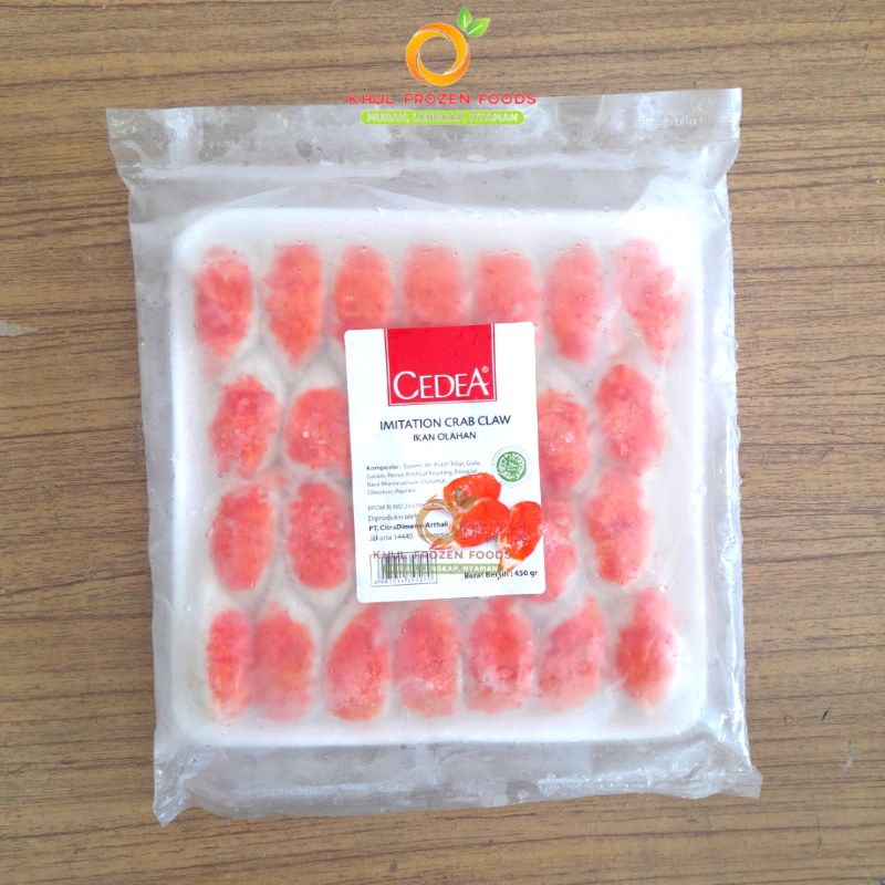 

Cedea Crab Claw 450 gr / Cedea Crab Claw / Cedea capit kepiting 450gr / Cedea Crab Claw( capit kepiting imitation) 450 gr / khul frozen foods