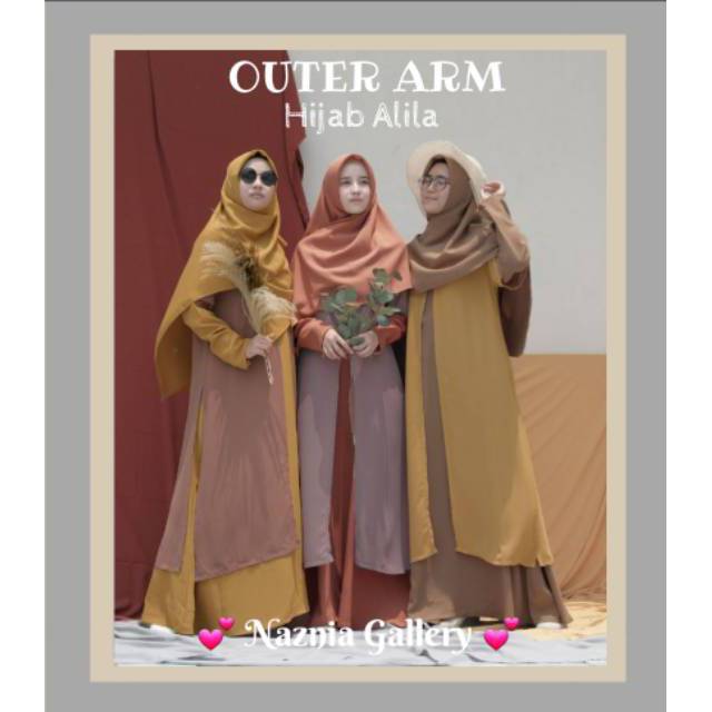 New Outer Arm dan Apron Rempel HIJAB ALILA | Daily Outer Gamis Syari | Baju Luaran Gamis Ceruti