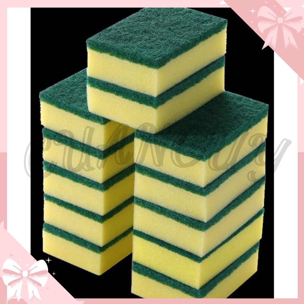 Cuancuy - Spons Cuci Piring Busa Sponge Cuci Piring Busa Kotak Serbaguna Peralatan Dapur Termurah-3