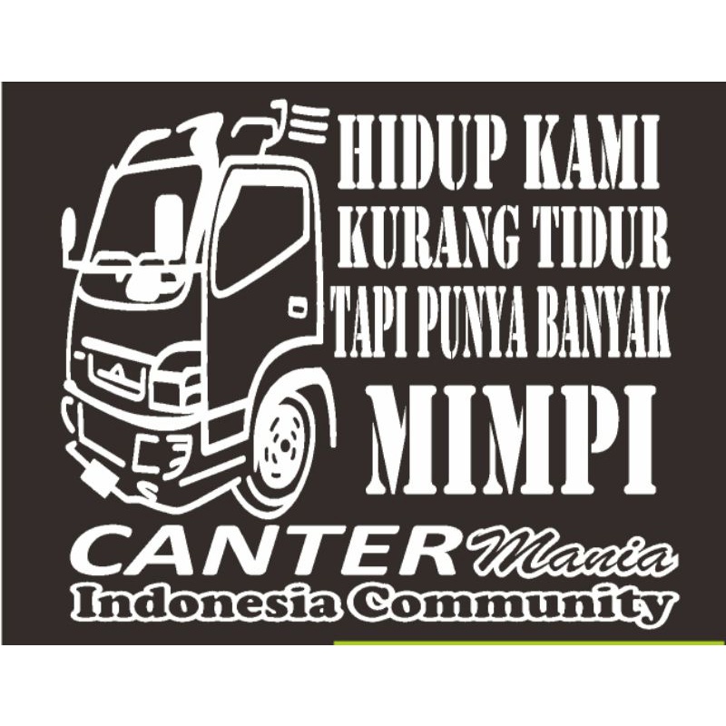 STIKER CANTER MANIA BUAT KACA SAMPING TRUCK