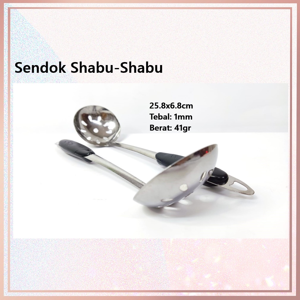 Sendok/Irus Shabu Shabu Steamboat Sendok Sayur Lubang Stainless 25.8cm