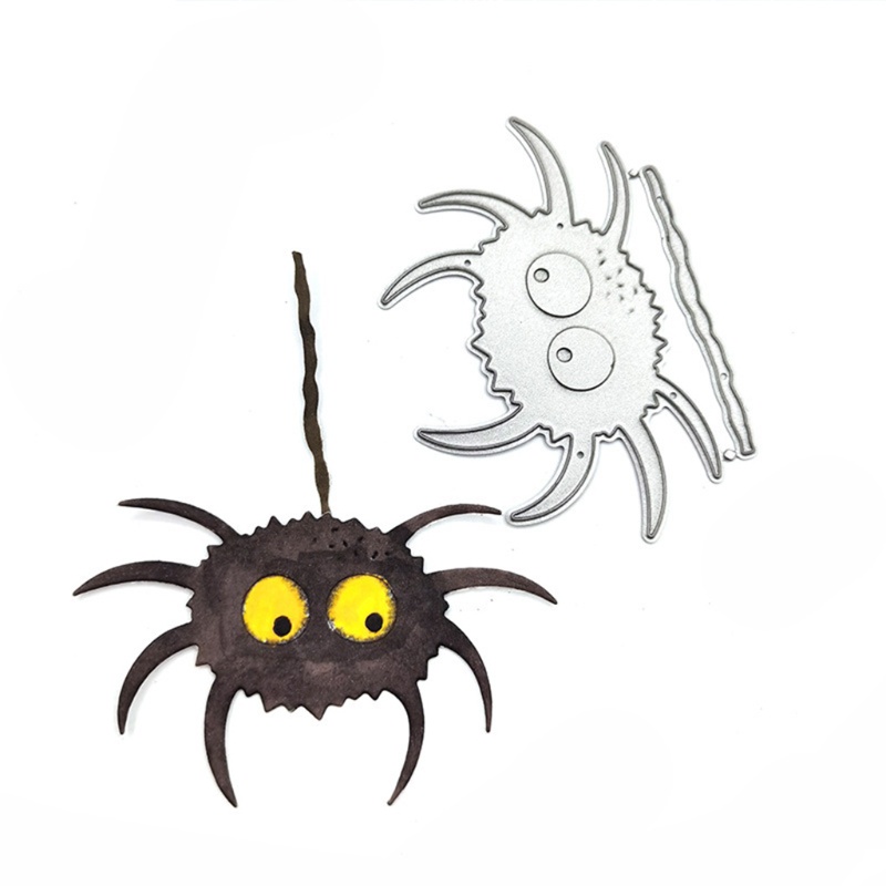 Cetakan Stensil Cutting Dies Motif Laba-Laba Halloween Bahan Metal Untuk Scrapbook / Craft DIY