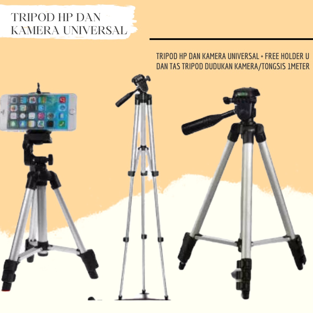 SHABRINA_FASHION!!! Tripod Hp / Tripod Kamera / Tripod Handphone Free Holder U