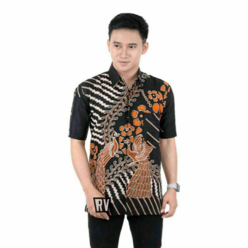 Hem Barik Pria Motif Blarak Hitam Manis M L XL XXL Katun Halus