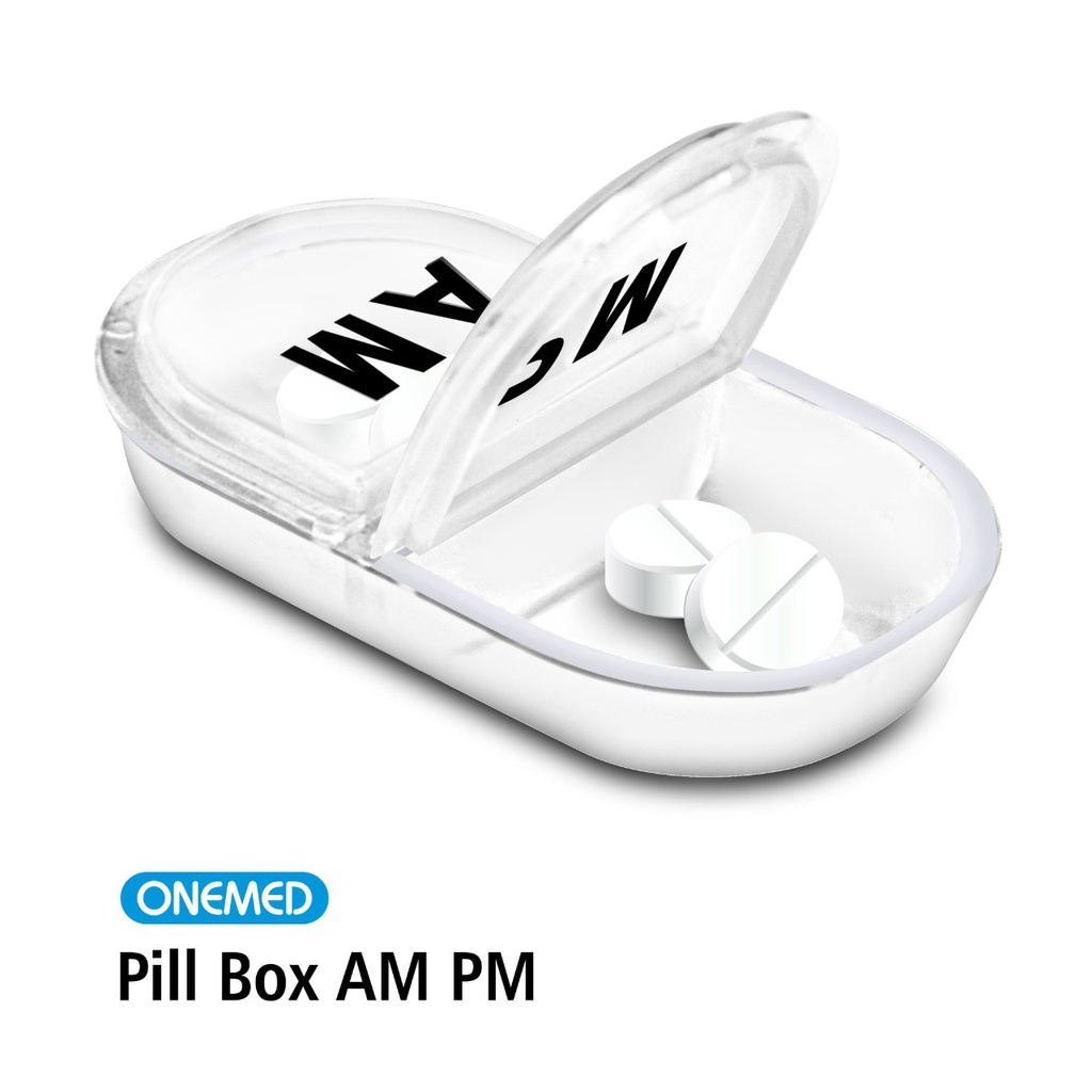 Pill Box Kotak Tempat Penyimpanan Obat  AM PM OneMed