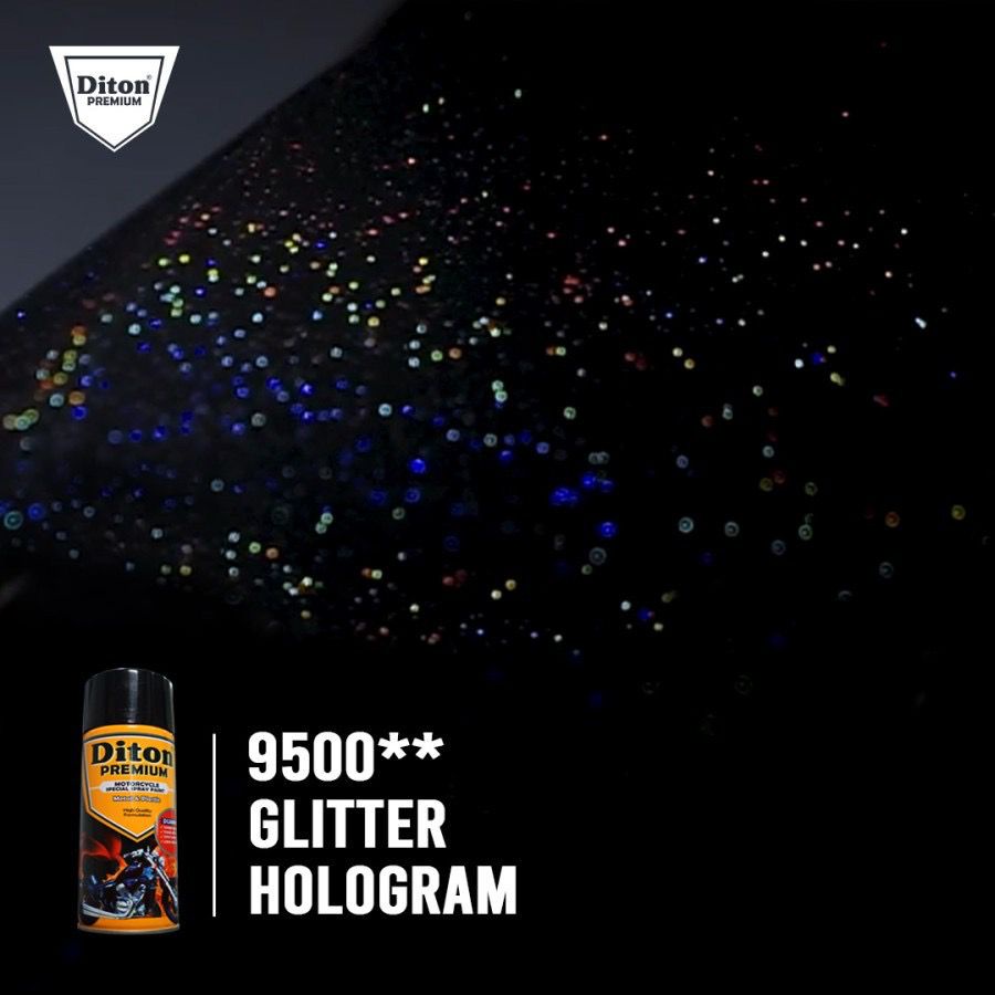 Cat Semprot Diton Premium Lembayung Violet Glitter Hologram Rose Gold