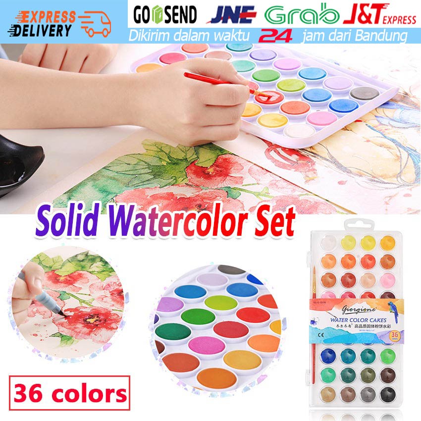 

16 36Warna Colors Solid Watercolor Cat Air Box Solid Powder Watercolor Solid Watercolor Set Cat Air