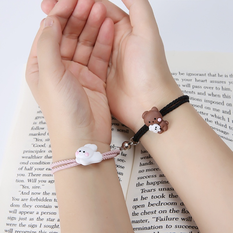 2 Gelang magnet pasangan couple pacar model korea kualitas premium