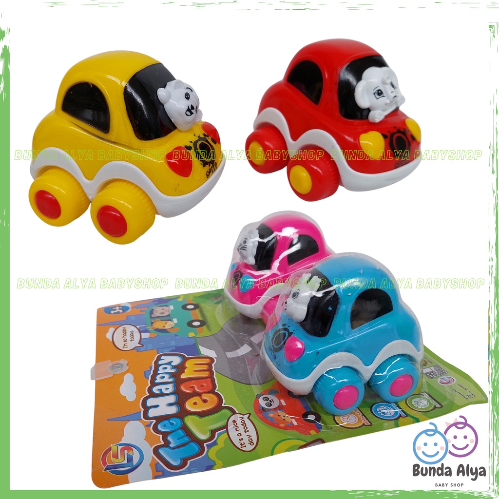 Mainan Anak Mobil - Mobilan Lucu Isi 2 Mainan Anak Mobil The Happy Team Mainan Mobil Pull Back Warna Warni