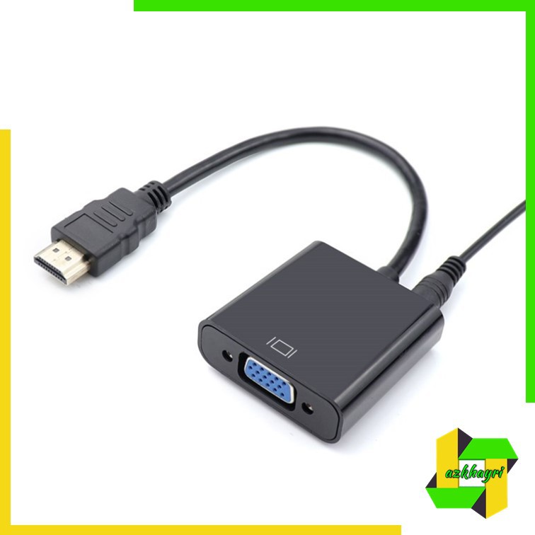 Kabel Adapter Converter HDMI To VGA 1080P plus Audio Untuk Laptop / Proyektor