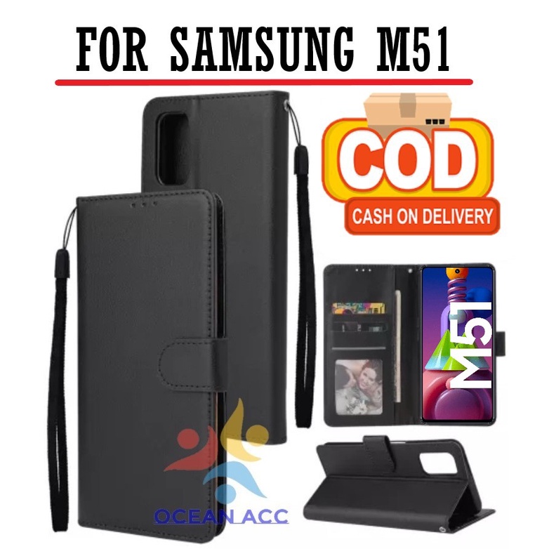 DOMPET HP UNTUK SAMSUNG M51 NEW LEATHER FLIP CASE SAMSUNG M51 NEW