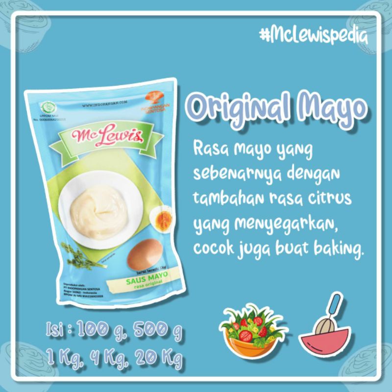 

ORIGINAL MAYO MURAH ENAK MAYONAISE ORIGINAL MC LEWIS KEMASAN 1KG