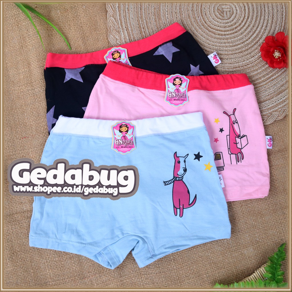 3pcs - Golden Nick 4001 Bintang - Cd Celana Dalam Boxer ANAK CEWEK PEREMPUAN