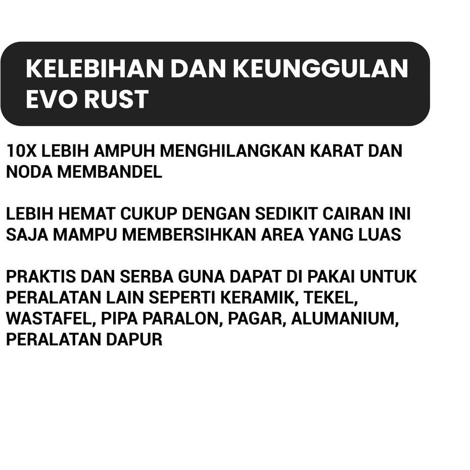 [KODE EGH] MARIS13OLSHOP - EVO RUST Penghilang/pembersih/karat/kerak/besi/knalpot/stainless/blokmesi